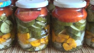 Салат из огурцов и помидоров на зиму. Всегда получается вкусно. Салат из огурцов и помидоров на зиму. Всегда получается вкусно.