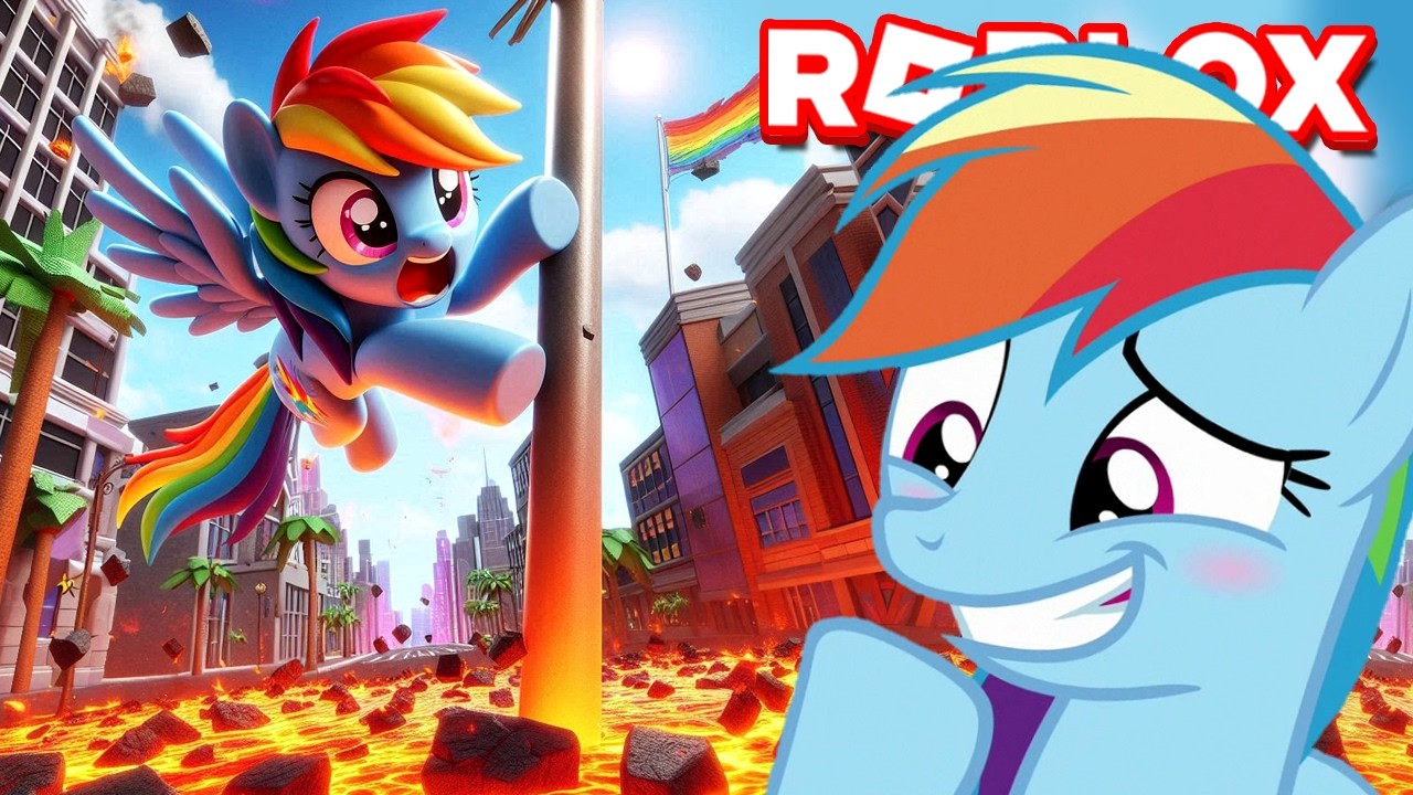RAINBOW DASH no CHÃO É LAVA do ROBLOX #LuliRarity