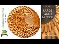 DIY High End 41" Large Starburst Gold Mirror With My FREE Template