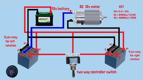 DC Motor Forward–Reverse Control Using One Switch | 5-Pin Relay Wiring Tutorial