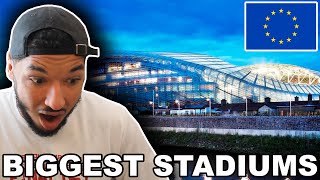 American Reacts to 20 BIGGEST EUROPEAN FOOTBALL STADIUMS!! *AS OF 2020*