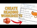 How To Create A Reading Worksheet In Powerpoint (Classroom Resources)