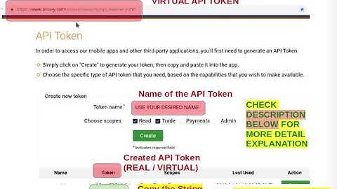 Create api token real or virtual token in binary