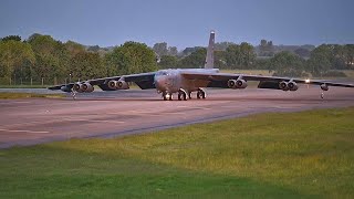 Alert State! Two US Air Force B52H Stratofortress take off From England