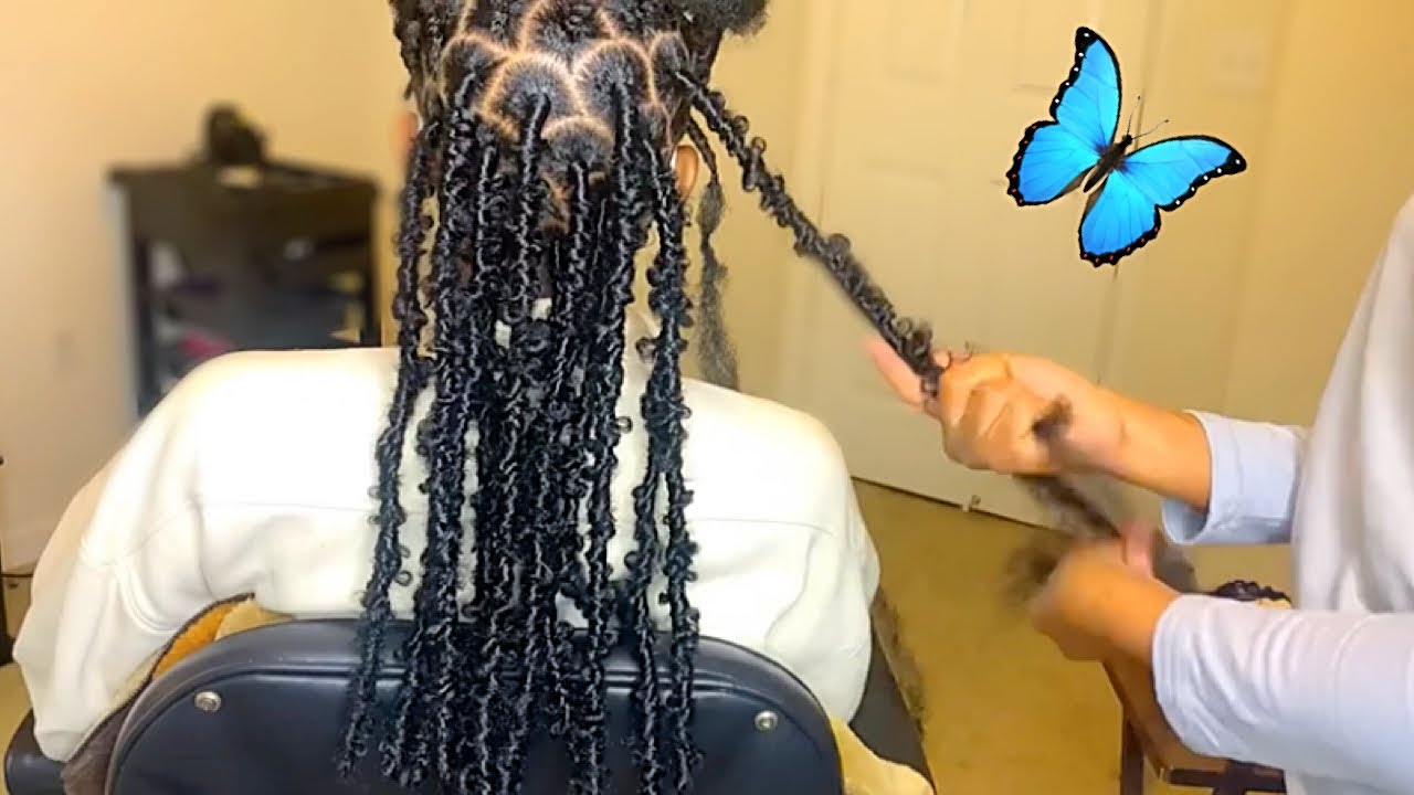 MID BACK BUTTERFLY LOCS DISTRESSED FAUX LOCS On a Male Client YouTube