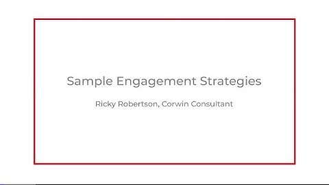 Ricky Robertson | Sample Engagement Strategies