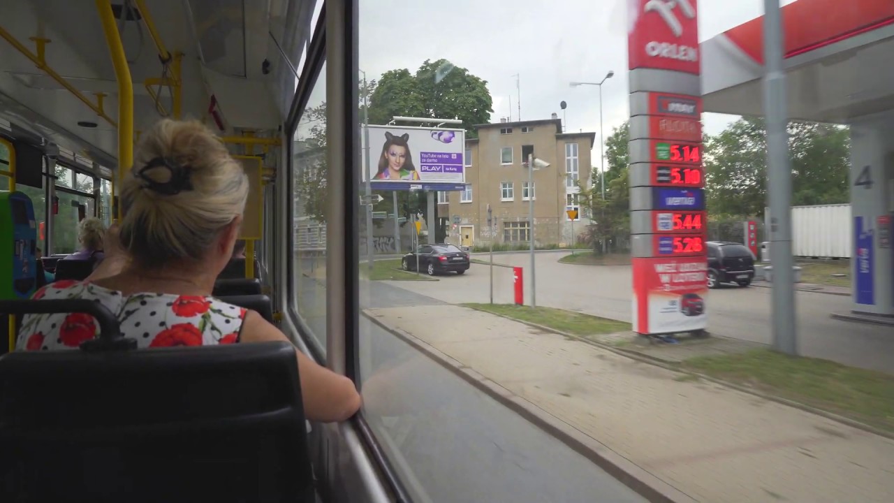 Poland, Szczecin, tram 6 ride from Gocław to Stocznia Szczecińska