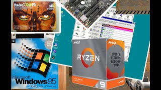 Running Windows 95A on a modern CPU: Ryzen 9 3900X. Yes, it's on real hardware!