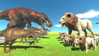 Who Can Hunt All The Lions - Dinosaur Or Aquatics - Animal Revolt Battle Simulator