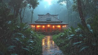 Relaxing Rain Sound for Sleep \& Peace in a Cozy Forest House