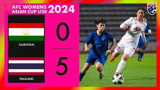 ไฮไลท์ฟุตบอลหญิง U20 ชิงแชมป์เอเชีย | ทีมชาติทาจิกิสถาน พบ ทีมชาติไทย