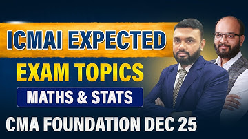 ICMAI Expected Topics CMA Foundation Dec 25 | Maths & Stats | CMA Foundation Maths Strategy