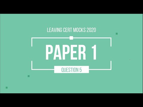 Leaving Cert Maths Higher - DEB 2020 Mocks Paper 1 Q5