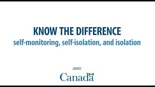 Know the Difference: Self-Monitoring, Self-Isolation, Isolation