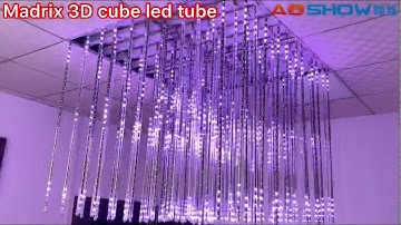 Madrix5 3D Cube LED Meteor Pixel Tube，Madrix 3D Lighting，Madrix led pixel tube，360Degree LED Tube