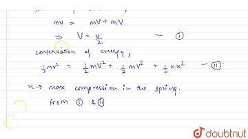 Two blocks A and B each of mass m are connected by a massless spring of natural length L