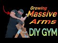 Growing massive arms in a diy gym   shorts