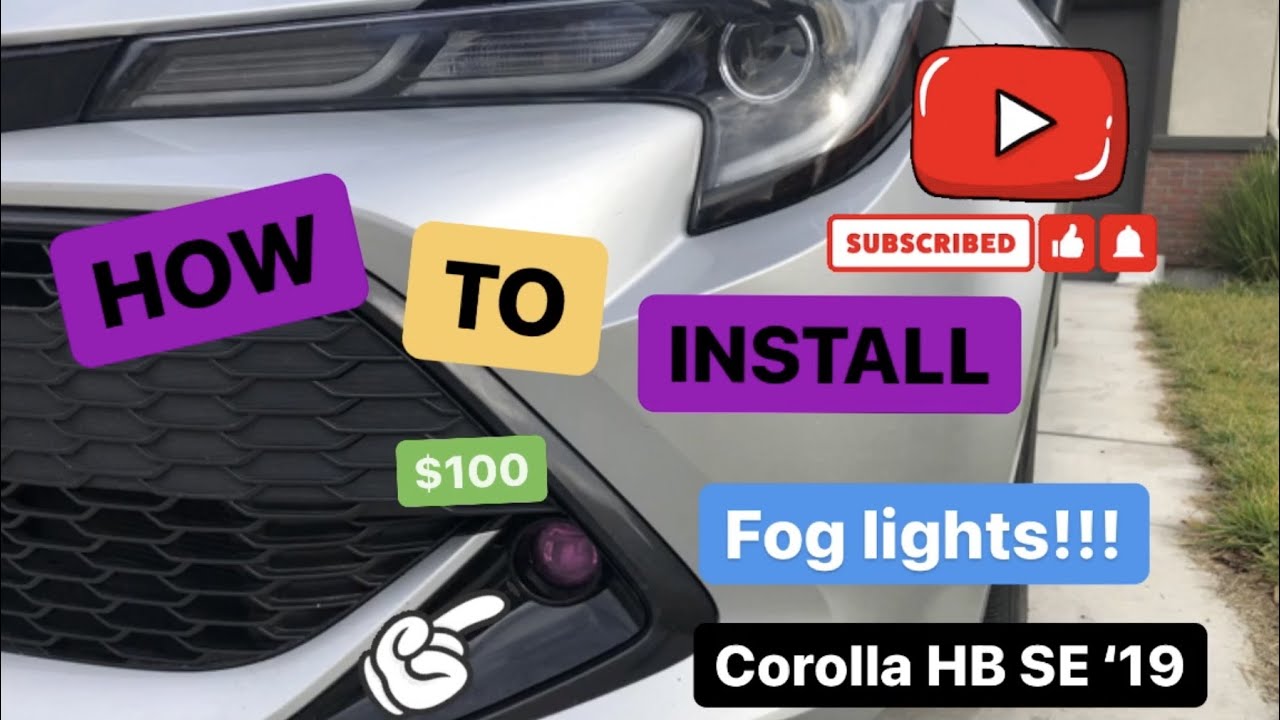 DIY Installing Fog lights on my Corolla Hatchback SE 2019 YouTube