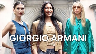 GIORGIO ARMANI Fashion Show Guests Outfits 2024, Street Style. Milan Fashion Week.