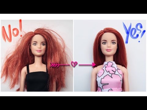 BARBIE Hacks Indonesia | Cara Mudah Meluruskan Rambut Barbie Yang Kusut | Dijamin Berhasil