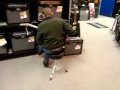 Guy shreds in music store