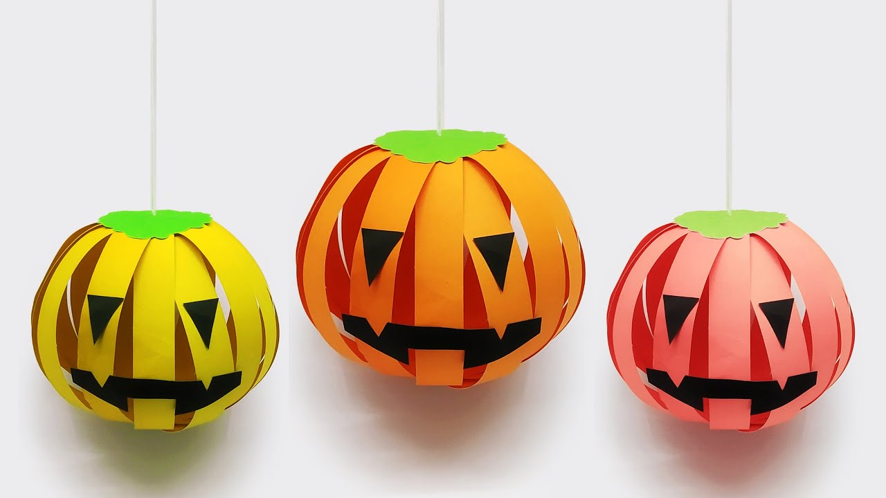 Paper Halloween Crafts - DIY Paper Pumpkin Tutorial - How To Make ...