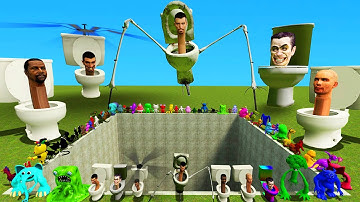 💥 BIG HOLE ALL SKIBIDI DOM DOB TOILET FAMILY VS GARTEN OF BANBAN SPARTAN KICKING in Garry