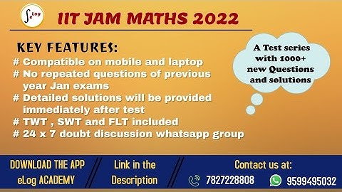 # Question Bank🔥 // # Test Series🔥/ For # IIT-JAM Maths 2022 // Based On Exam Pattern # eLOG ACADEMY
