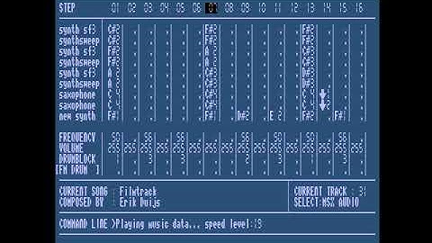 FAC Soundtracker Pro 1992 -  Filmtrak by Erik Duijs / MSX 2  - MSX Audio - OpenMSX emulator.
