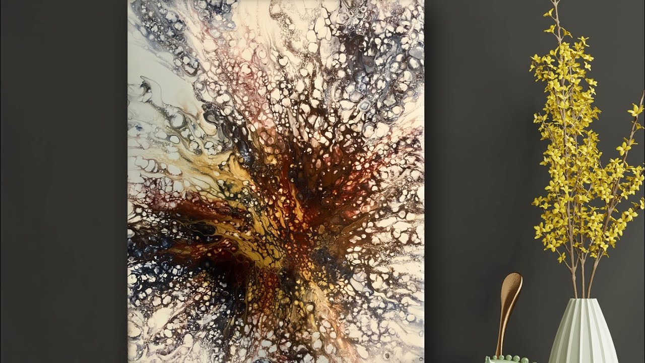 Dutch pour technique acrylic pour painting - YouTube