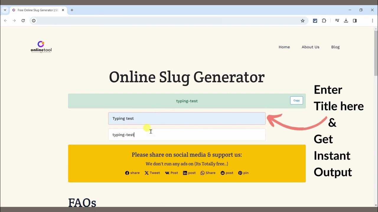 Free online slug generator slugify text into a seo friendly url youtube