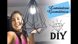 DIY - LUMINÁRIA DIAMANTE | com canudos