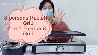Raclette Grill丨with Fondue Pot for 8 persons