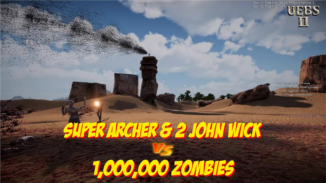 SUPER ARCHER & 2 JOHN WICK vs 1,000,000 ZOMBIES | Ultimate Epic Battle Simulator 2 | UEBS2