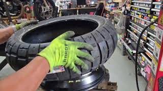 Tire change on a Ducati scrambler