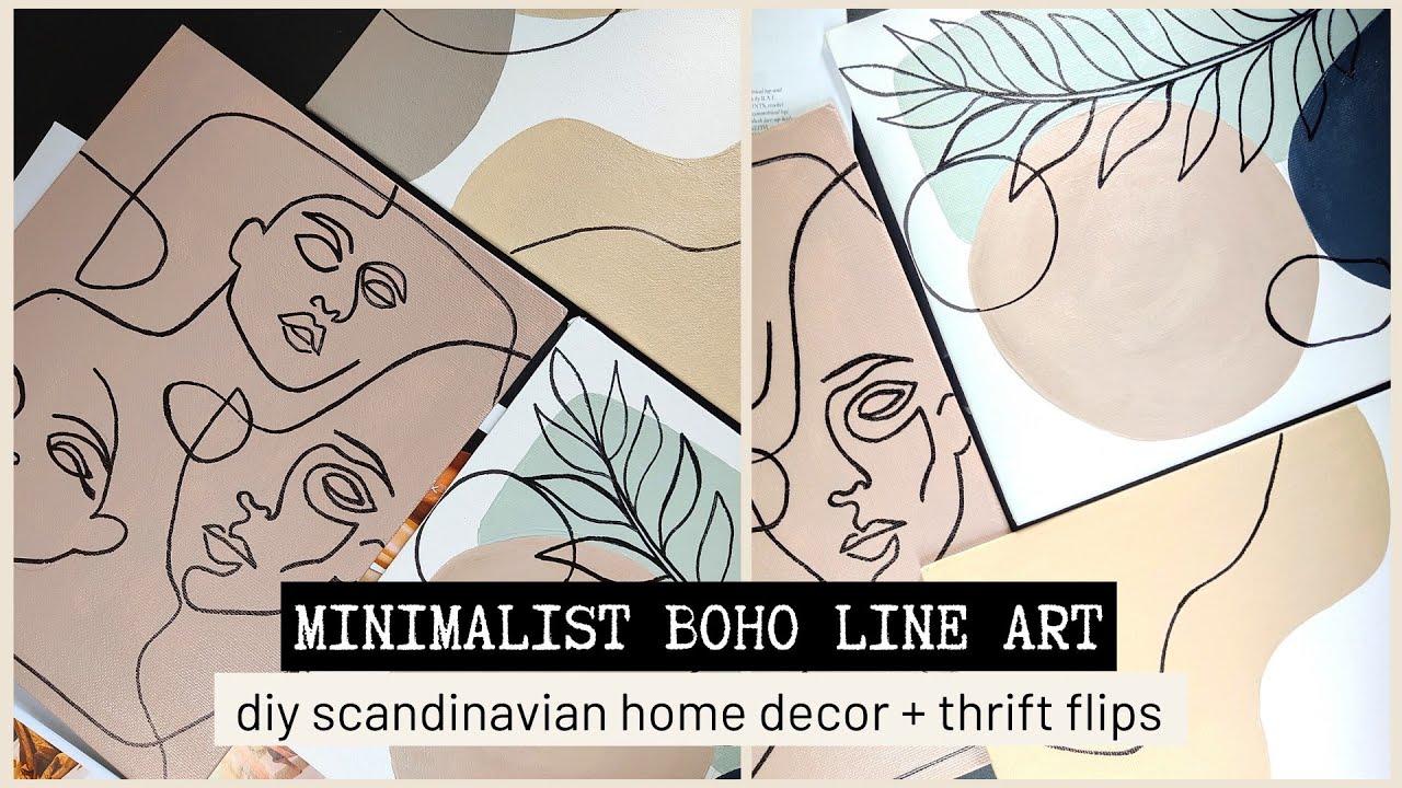 DIY Scandinavian Home Decor Line Art Tutorial DIY Minimalist Boho