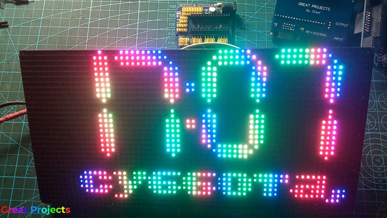ESP32 DHT11 RTC DS1307 SD Card P4 RGB Led Matrix Ukrainian Font - YouTube