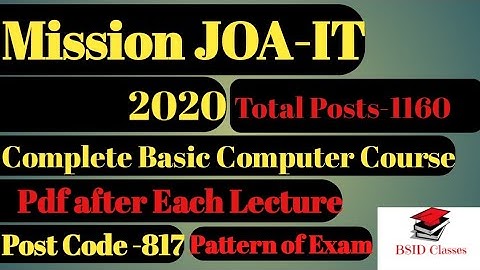JOA-IT Complete Syllabus | HP JOA-IT Syllabus