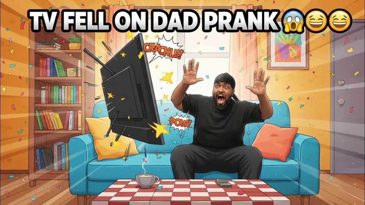 Телевизор падает из-за папиной шутки