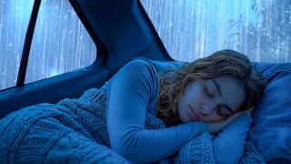 Beat Insomnia with Real Hurricane, Heavy Rain, Wind & Dense Thunder on a Cozy Car at Stormy Night