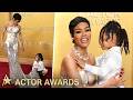 Teyana Taylor’s 5-Year-Old Daughter Rue Fixes Mom’s Dress at 2026 Actor Awards