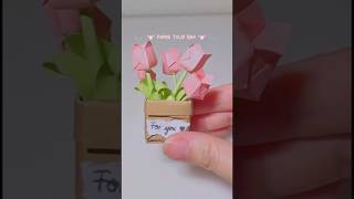 DIY Paper Tulip Bouquet #tulipflower #bouquet #music #shortviral #diycrafts #asethetic