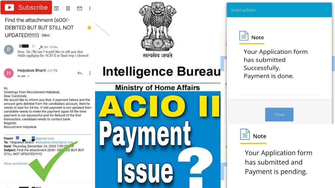 IB ACIO II Payment Issue Resolved Payment Confirm From IB After Email