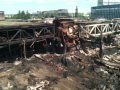 Последствия пожара на мебельной фабрике во Фрязино.