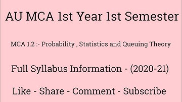 AU MCA 1st Year 1st Semester Probability, Statistics and Queuing Theory Syllabus | TTW