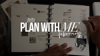 february 2024 plan with me | minimal + aesthetic planning, january recap + goal setting