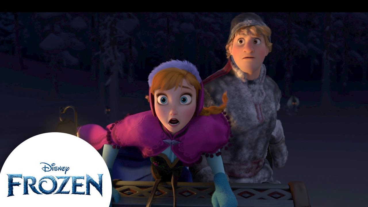 Anna and Kristoff Escape The Wolves