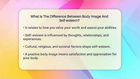 What Is The Difference Between Body Image And Self-esteem? - Inside Body Image