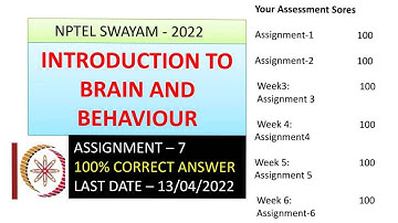 #nptel, week 7 ,introducion to brain and behaviour, Assignment solution -2022