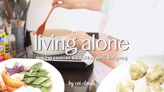 Living Alone In The Philippines Baking Cookies At Home Cooking Pork Sinigang Slow Living.